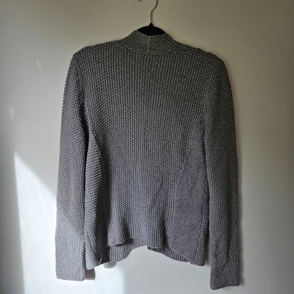Fabiana Filippi Textured Knit Cardigan Women's Sz L Grey Cotton Designer Italy - Picture 6 of 9